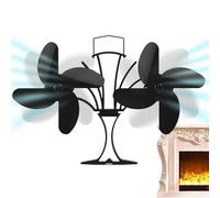 Ventilateur de cheminée - Dissipateur de chaleur silencieux et auto-alimenté - Design robuste en feuille d'aluminium - Appareil compact et très - Mouvement automatique activé par la