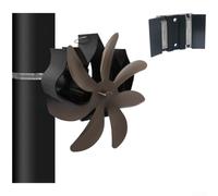 Ventilateur de cheminée magnétique avec 6 feuilles, ventilateur de cheminée silencieux sans électricité, ventilateur de cheminée pour bois, bois de chauffage, pièces de rechange (bronze)