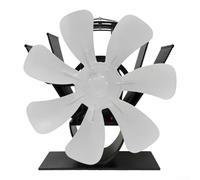 Ventilateur de cheminée portable à 5 pales alimenté par la chaleur pour abris de pêche sur glace et gestion de la chaleur en plein air (argenté)