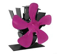 Ventilateur de cheminée portable à 5 pales alimenté par la chaleur pour abris de pêche sur glace et gestion de la chaleur en plein air (magenta)