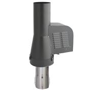 Ventilateur de cheminée pour insertion prolongée acier inoxydable noir Ø 200 mm