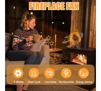 Ventilateur de Cheminée, Ventilateur de Poêle à Bois à Chaleur avec Accessoires 6 Lames pour Poêle à Bois, de à Moteur de Chaleur