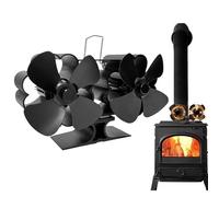 Ventilateur de cheminée - Ventilateur thermique à double tête à fonctionnement silencieux | Accessoires de poêle à bois, ventilateur de chaleur pour poêle à bois, brûleur à granulés, brûleur à bûches,