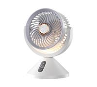 Ventilateur de circulation d'air pour bureau, rechargeable - 100 vitesses - Fonction veilleuse LED - Refroidisseur de table pour la relaxation, le travail, les études