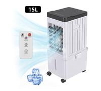 Ventilateur de Climatisation 65W 15L Refroidisseur d'air Portable avec Télécommande Minuterie 7 5 H 3 Vitesses Oscillation à 60°