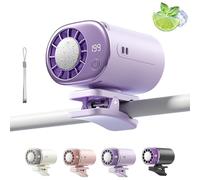 Ventilateur de climatiseur à clipser pour voiture avec affichage LED, rotation à 360° et vitesse réglable à 199 vitesses, refroidissement portable à semi-conducteur, ventilateurs de refroidiss Purple