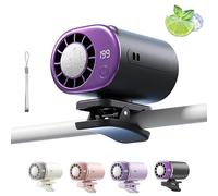 Ventilateur de climatiseur à clipser pour voiture avec affichage LED, rotation à 360° et vitesse réglable à 199 vitesses, refroidissement portable à semi-conducteur, ventilateurs de refroidissem gray