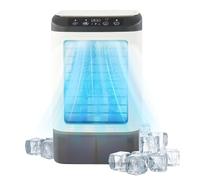 Ventilateur de climatiseur portable - Humidificateur de bureau USB avec refroidissement à 3 vitesses et lumière LED réglable | Mini ventilateur de refroidissement d'air pour camping-car, tente de