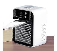 Ventilateur de climatiseur portable, petit dispositif de brume de refroidissement, système d'humidificateur de pulvérisation avec contrôle de la brise sans pales à 2 vitesses, 16,4 x 11,8 x 21,4 cm