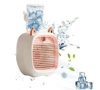 Ventilateur de climatiseur portable pour enfants, mini refroidisseur d'air évaporatif rechargeable en 3 vitesses, joli ventilateur personnel USB et humidificateur pour la maison, le bureau, la chambre