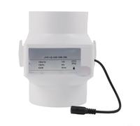 Ventilateur de conduit en ligne 12 V pour ventilation d'échappement - Ventilateur 75 mm/100 mm PVC-ABS, débit d'air 155 m³/h, faible bruit 47 dB, haute pression statique 150 Pa, pour cuisine (4 pouces