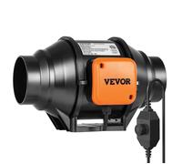 VEVOR Ventilateur de conduit en ligne, 102 mm, extracteur d'air silencieux 220 m³/h contrôleur de vitesse variable moteur CA, booster de refroidissement pour tentes de culture, culture hydroponique