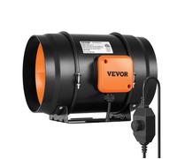 Ventilateur de Conduit en Ligne-VEVOR-203,2 mm, Extracteur D'air Silencieux 860 m³/h Contrôleur de Vitesse Variable Moteur CA