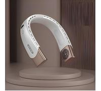 Ventilateur de cou 360° innovant, moteur 8 cœurs, refroidissement rapide, batterie 4000mAh, 5 vitesses, silencieux, étanche,blanc