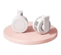 Ventilateur de cou à clipser, portable rechargeable par USB, mains libres, rotation à 360 degrés et 3 vitesses, pour voyage, bureau, blanc gardénia