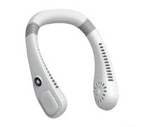 Ventilateur de cou avec compression froide, batterie 1200 mAh et 5 options de vitesse pour une utilisation confortable pendant les journées chaudes (blanc)