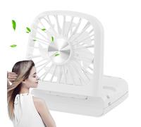 Ventilateur de cou de refroidissement, ventilateur de bureau, circulateur d'air rechargeable silencieux de 20,3 cm avec miroir de maquillage, ventilateur portable pliable avec cordon pour un transport