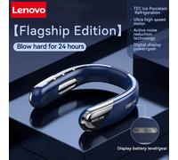 Ventilateur de cou mains libres Lenovo, portable, rechargeable par USB, sans pales, silencieux, pour les voyages d'été, mini, longue autonomie
