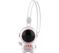 Ventilateur de cou portable 2 vitesses sans pales Mini ventilateur de cou suspendu USB rechargeable Ventilateur de poche personnel pour l'intérieur et l'extérieur Forme d'astronaute rose