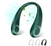 Ventilateur de Cou Portable, Batterie Mains Libres Sans Pale USB 360° Cooling Rechargeable, 3 Vitesses pour Bureau Domicile Voyage En Plein Air Camping Cadeau