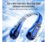 Ventilateur de cou Portable, climatiseur Portable sans lame, refroidisseur d'air, 5 vitesses et écran d'affichage LED, meilleures ventes, nouvelle collection 2025 BLANC