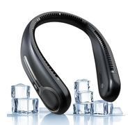 Ventilateur de cou portable, mains libres, sans pales, rechargeable par USB, 6000 mAh, refroidissement à 360°, affichage LED, 4 vitesses, cadeau d'anniversaire pour homme, femme, papa, maman, cadeau