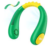 Ventilateur de cou portable sans pales pour enfants, ventilateur de refroidissement rechargeable de 2600 mAh pour filles et garçons de 4 à 14 ans, 4 vitesses et ventilateur silencieux léger et