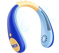 Ventilateur de cou portable sans pales pour enfants, ventilateur de refroidissement rechargeable pour garçons et filles de 4 à 14 ans, ventilateurs personnels de 2600 mAh pour votre cou, 4 vitesses et