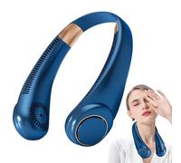 Ventilateur de cou portable, ventilateur de cou rechargeable | -Degrés Rechargeable USB Portable Ventilateur sans bulles | Double, réglable à 3 vitesses, refroidisseur d'air personnel silencieux