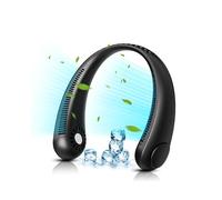 Ventilateur de cou portable, ventilateur sans lame mains libres rechargeable 3000 mAh, ventilateur personnel portable pour hommes femmes bureau à domicile voyage en plein air, 3 vitesses