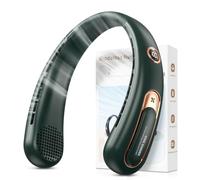 Ventilateur de Cou Portable, Ventilateur USB Rechargeable 4000mAh Max 15H, Ventilateur Silencieux sans Pale, 3 Vitesses et Affichage LED, Petit Ventilo Puissant 360°, pour Bureau Sport Voyage Camping