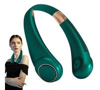 Ventilateur de cou pour femmes, ventilateur de cou portable, ventilateur sans bulles rechargeable USB portable, double vitesse, réglable à 3 vitesses, refroidisseur d'air personnel silencieux