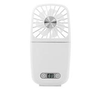 Ventilateur de cou rechargeable, portable | Circulateur d'air silencieux rechargeable avec miroir de maquillage et cordon, 3 vitesses pliable pour femme, maison, extérieur, voyage