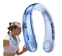Ventilateur de cou sans pales - Refroidisseur mains libres, affichage LED, dispositif de flux d'air à 360 degrés | Climatiseur personnel rechargeable pour sports d'intérieur et d'extérieur voyage