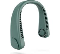 Ventilateur de cou suspendu portable ventilateur de cou suspendu paresseux sans feuilles refroidissement muet sport extérieur portable chargeur USB cadeau F2- Ventilateur de cou suspendu-Vert