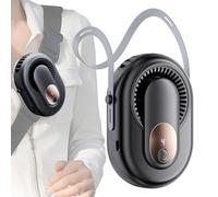 Ventilateur de cou suspendu, ventilateur de cou personnel - 5 vitesses petits ventilateurs rectannels - Écran LED, outil de refroidissement rechargeable électrique pour les voyages sur la plage