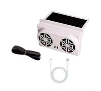 Ventilateur de fenêtre à panneau solaire pour véhicule avec sauvegarde USB pour un refroidissement durable et une réduction de la chaleur à l'intérieur de la cabine de voiture (blanc)