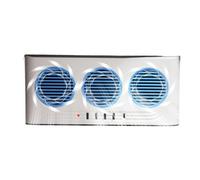 Ventilateur de fenêtre pour température - Dispositif de refroidissement pour bouche d'air à trois sorties avec lumière - Ventilateur de fenêtre solaire - pour voyage sur route Camion camping-car