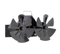 Ventilateur de four à 12 pales à double tête pour installation de cheminée, alimenté par la chaleur, montage mural pour augmenter l'efficacité du carburant et le flux de chaleur