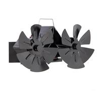 Ventilateur de four à double tête 12 pales pour montage mural, alimenté par la chaleur avec réglage automatique de la vitesse, améliore l'efficacité du chauffage de la pièce silencieusement et sans