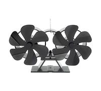 Ventilateur de four alimenté par la chaleur - 12 ventilateurs à moteur silencieux - Non électrique nécessaire - Économie d'énergie - Hotte de cheminée en acier inoxydable - Ventilateur en bois