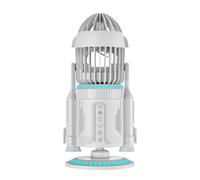 Ventilateur de fusée RK-1 à double entraînement avec jouet de bureau silencieux RVB coloré avec système d'ornement de pulvérisation pour bureau/jeux de camping portable petit ventilateur de