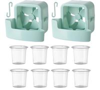 Ventilateur de glace avec 4 glaçons réutilisables, plateau de condensation anti-fuite et poignée anti-gel - Accessoire de refroidissement pour climatiseur sur pied, bureau et ventilateurs en maille