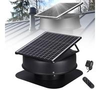 Ventilateur de grenier solaire avec télécommande Ventilateur de grenier à énergie solaire avec moteur sans balais, résistance à la grêle et aux intempéries, contrôlé par thermostat