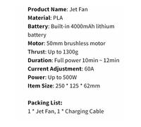 Ventilateur de Jet Portable de 50 mm Moteur sans balais