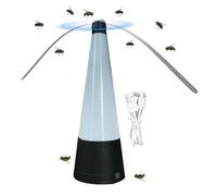 Ventilateur De La Mouche, Ventilateur À Mouche Rechargeable avec Lumière LED, Dissuasion À Mouches Multifonctionnelles pour Intérieur Extérieur, Machine Dissuasive Silencieuse Portable pour Pique
