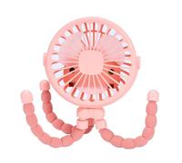 Ventilateur De Landau Oscillant Portable,Mini Siège De Voiture Personnel,Ventilateur Pour Bébé Avec Trépied Flexible,Usb À Clipser,Fonctionne Sur Batterie - Type Rose #B