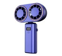 Ventilateur de main portable - ventilateur portable pour voyager | Deux refroidisseurs numériques légers à 5 vitesses rechargeables à la tête pour la randonnée de randonnée de plage Sports du festival