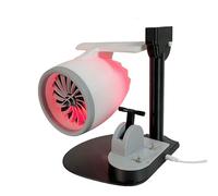 Ventilateur de moteur à jet - Ventilateur turbo portable de bureau avec pulvérisateur humidificateur et flamme arrière à lumière rouge, modèle de moteur turbojet imprimé en 3D créatif
