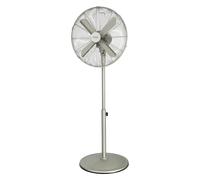 Ventilateur de pie avec 50 W y en acier, 16 pouces, 3 vitesses, oscillant, silencieux, réglable en hauteur, 4 pales et sécurité maximale.